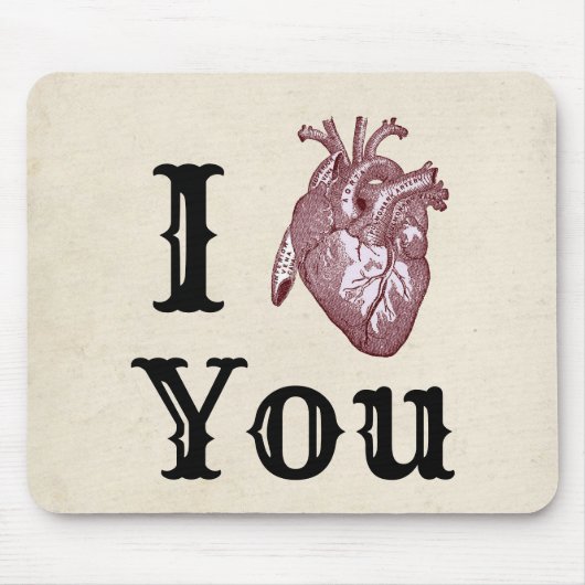 Tapis De Souris Antique I Heart You (Devant)