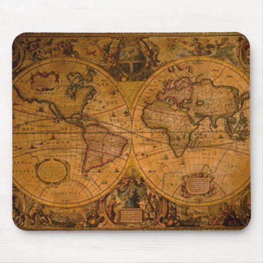 Tapis De Souris ANTIQUE MONDE CARTE Mousepad (Devant)