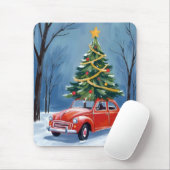 Tapis De Souris Antique Red Car Christmas Tree (Avec souris)