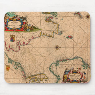 Tapis De Souris Antique vieille carte inspirée (1)