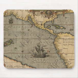 Tapis De Souris Antique vieille carte inspirée (14) étiquette de b