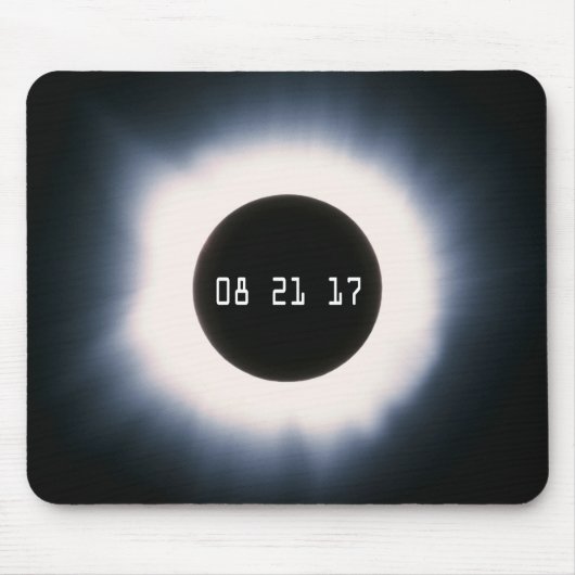 Tapis De Souris Août 2017 Total Solar Eclipse in Black and White (Devant)