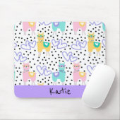 Tapis De Souris Apaca Llama personnalisé couleur rose violet (Avec souris)