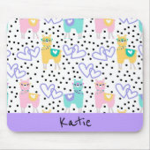 Tapis De Souris Apaca Llama personnalisé couleur rose violet (Devant)