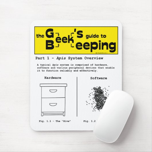 Tapis De Souris Apiculture geek (Vue d'ensemble du système) - Mous (Avec souris)