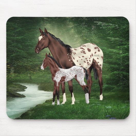 Tapis De Souris Appaloosa Cheval Mare et Foie (Devant)