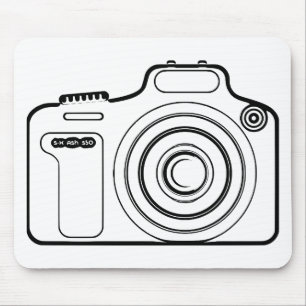 Tapis De Souris Appareil photo noir et blanc