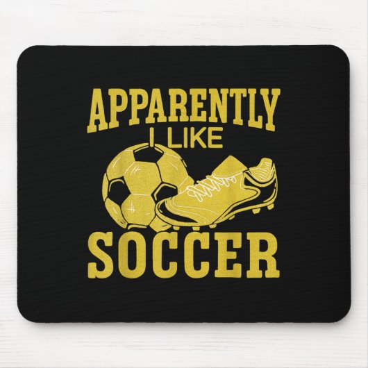 Tapis De Souris Apparemment, J'Aime Le Soccer Drôle Mini Tee (Devant)