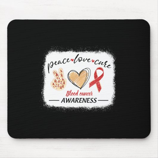 Tapis De Souris appariement sang cancer sensibilisation paix amour (Devant)