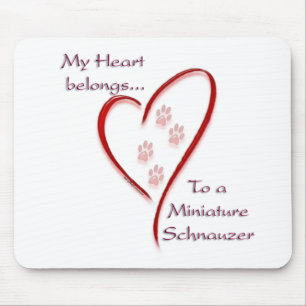 Tapis De Souris Appartenances cardiaques de Schnauzer miniature