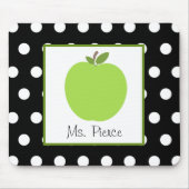 Tapis De Souris Apple vert/noir avec le pois blanc (Devant)