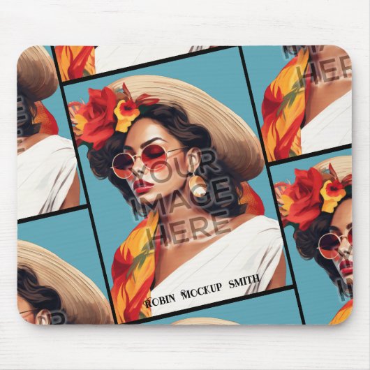 Tapis De Souris Appuyer sur mes photos Ajouter photo Personnaliser (Devant)