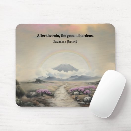 Tapis De Souris Après la pluie (aquarelle japonaise paysage art) (Avec souris)