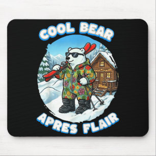 Tapis De Souris Après-ski éclat ours polaire cool ski regardant go