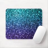 Tapis De Souris Aqua blue Ombre faux scintillants de parties scint (Avec souris)