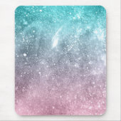 Tapis De Souris Aqua blue Pink ombre mer galaxie abstraite (Devant)