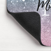 Tapis De Souris Aqua blue Pink ombre mer galaxie abstraite Monogra (Coin)