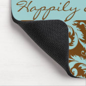 Tapis De Souris Aqua Blue sur le Mariage Brown Mousepad Cadeaux (Coin)