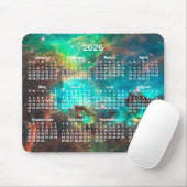 Tapis De Souris Aqua Green Star Cluster Celestial 2026 Calendar (Avec souris)