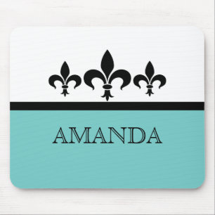 Tapis De Souris Aqua Swanky Fleur De Lis Mousepad