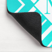 Tapis De Souris Aqua Turquoise Acrylique Géométrique (Coin)