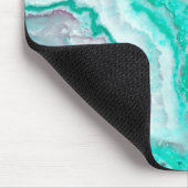 Tapis De Souris Aqua White Gemstone Agate Quartz minéral (Coin)