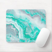 Tapis De Souris Aqua White Gemstone Agate Quartz minéral (Avec souris)