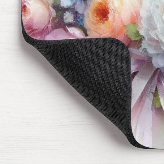 Tapis De Souris Aquarell Flowers Roses Painting Art Template (Coin)