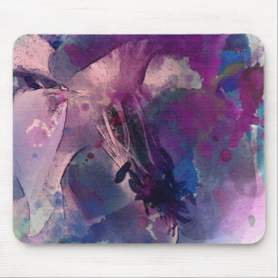 Tapis De Souris Aquarelle à fleurs mauve de Mousepad