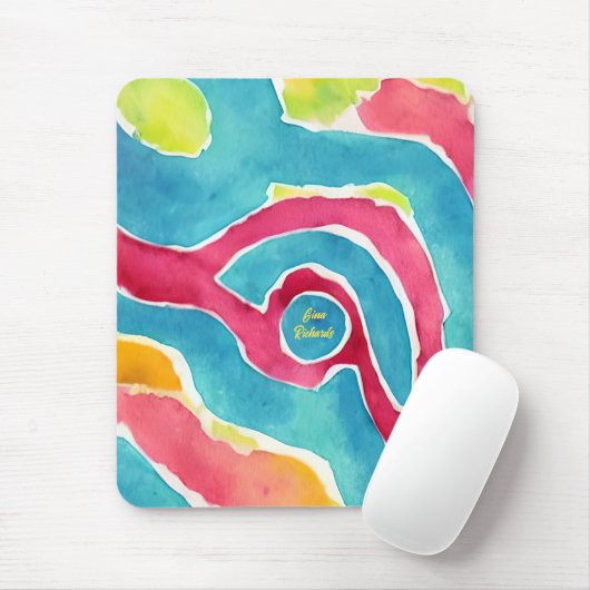 Tapis De Souris Aquarelle Abstraite (Avec souris)