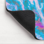 Tapis De Souris Aquarelle Abstraite bleu rose moderne (Coin)