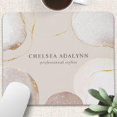 Tapis De Souris Aquarelle Abstraite brillant Luxe Elegant Or