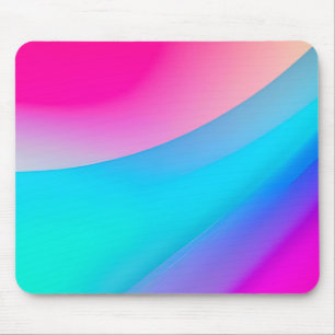 Tapis De Souris Aquarelle abstraite pastel ombré rose bleu