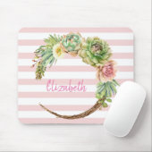 Tapis De Souris Aquarelle adorable Cactus, Bandes Succulentes (Avec souris)