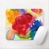 Tapis De Souris Aquarelle belle art abstrait de rose (Avec souris)