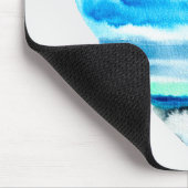 Tapis De Souris Aquarelle bleu coeur mignon (Coin)