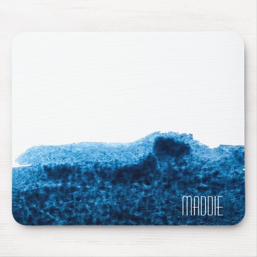 Tapis De Souris Aquarelle bleu marine foncé minimale (Devant)