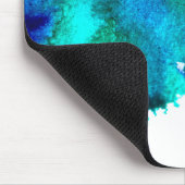 Tapis De Souris Aquarelle bleue Design océanique abstrait (Coin)