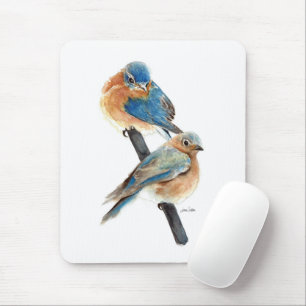 Tapis De Souris Aquarelle Bluebird Couple Art