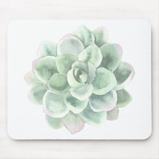 Tapis De Souris Aquarelle botanique verte de surface Succulente Él (Devant)