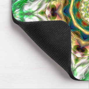 Tapis De Souris Aquarelle brute bleu et vert texture mandala