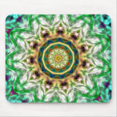 Tapis De Souris Aquarelle brute bleu et vert texture mandala (Devant)
