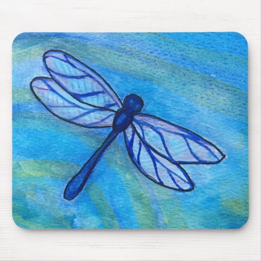 Tapis De Souris Aquarelle calme Bleue Dragonfly Pacifique (Devant)