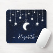 Tapis De Souris Aquarelle Ciel Céleste Lune Étoiles Éclairage à co (Avec souris)