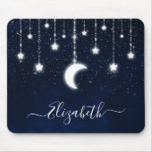 Tapis De Souris Aquarelle Ciel Céleste Lune Étoiles Éclairage à co (Devant)