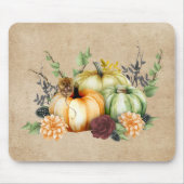Tapis De Souris Aquarelle Citrouille d'automne d'Halloween (Devant)