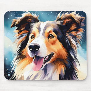 Tapis De Souris Aquarelle Collie Dog