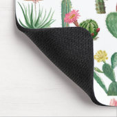 Tapis De Souris Aquarelle colorée Cactus et succulents Fleurs (Coin)