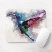 Tapis De Souris Aquarelle colorée Colibri (Avec souris)