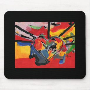 Tapis De Souris Aquarelle colorée moderne coeur abstrait mousepad